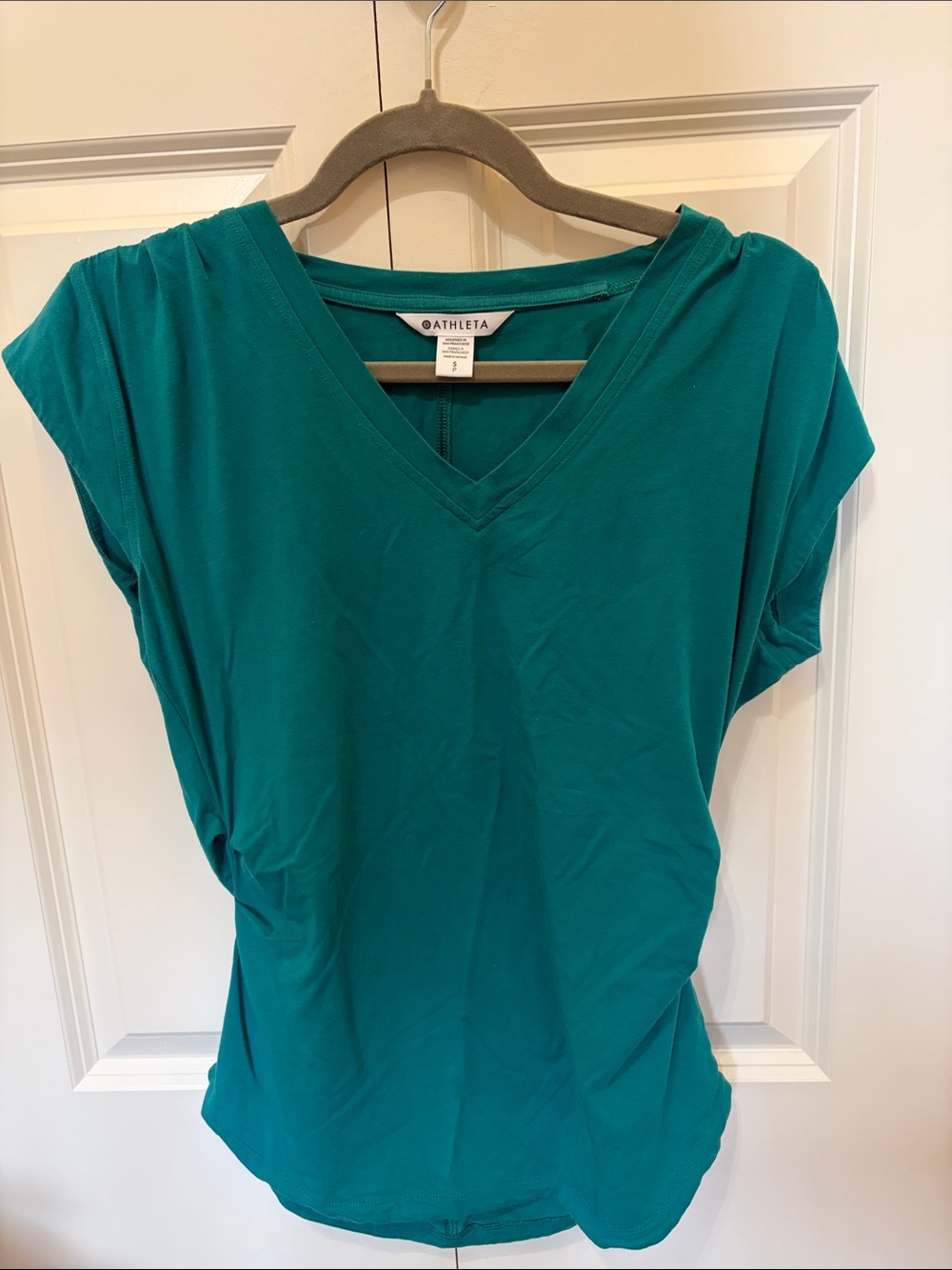 Athleta Teal V-Neck Short Sleeve Performance Tee